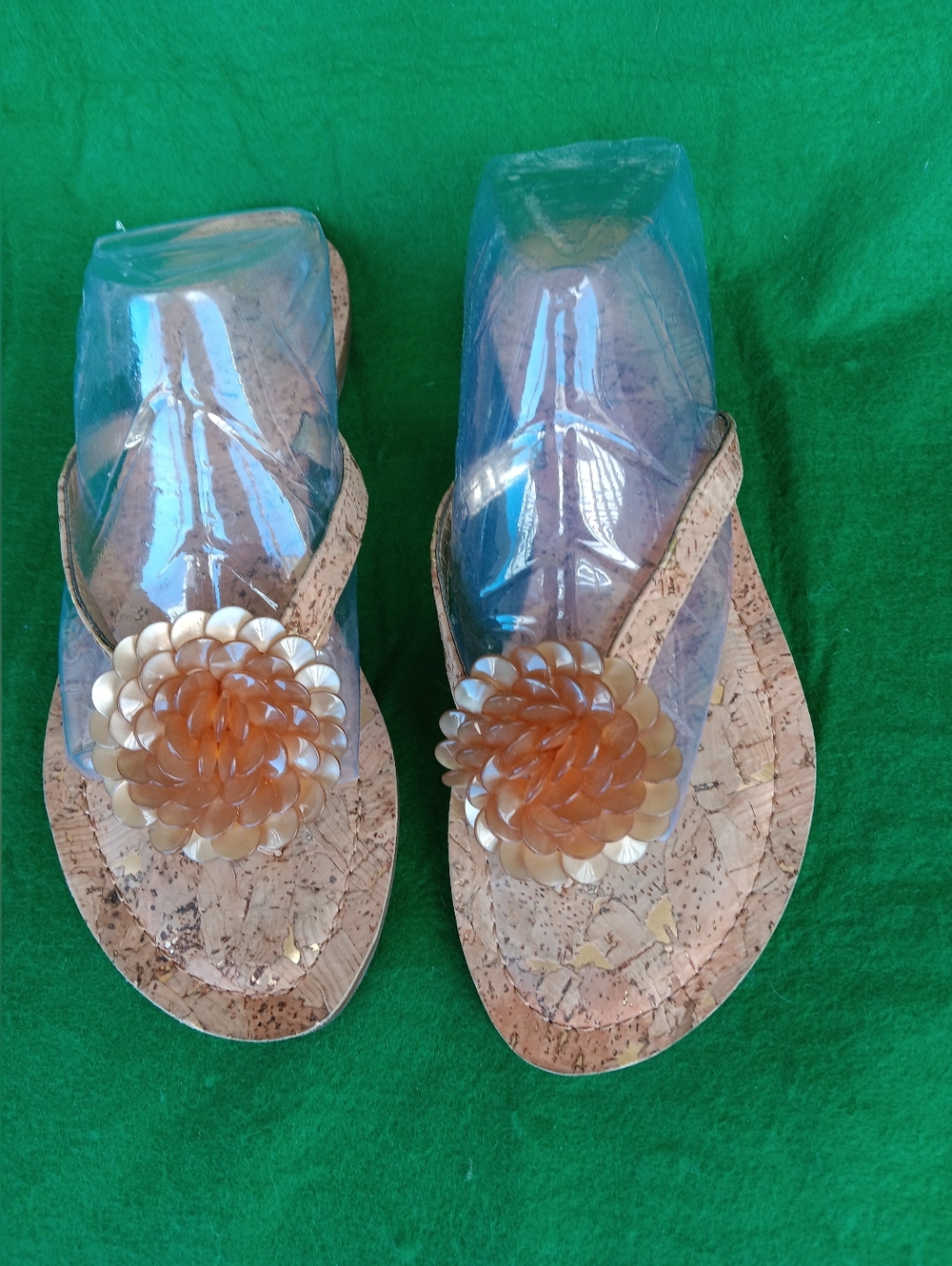 Alfani "PLAYFUL CORK" Gold Flip Flop Sandals size 5